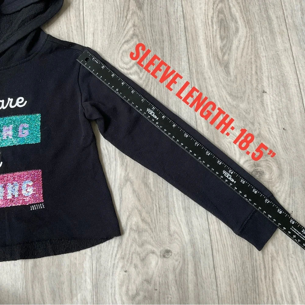 Justice Sparkly Reversible Sequin Hoodie Girls Size 6/7